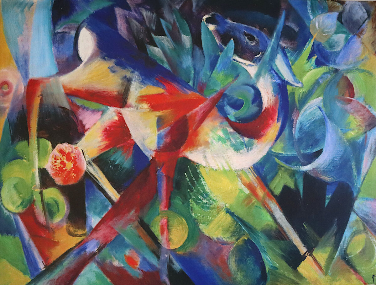 Reh im Blumengarten, 1913